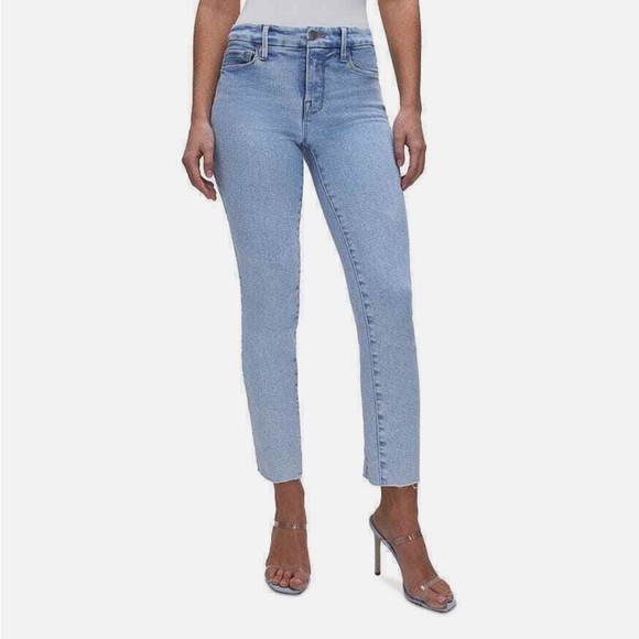 Good American Slim-Straight Light Wash Mid Rise Jeans size 28 - Picture 2 of 10